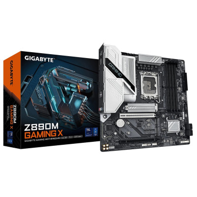 Материнська плата LGA1851, Gigabyte Z890M GAMING X, Z890, 4xDDR5, 1xPCI-E 5.0 x16, 1xPCI-E 4.0 x16, 4xSATA3, 3xM.2, Realtek 7.1, Realtek 2.5GbE, HDMI/2xDP, MicroATX