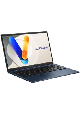 Ноутбук 15" Asus VivoBook 15 X1504ZA-BQ359 Blue 15.6" (1920x1080, IPS, 60Hz) , Intel Core i5-1235U (10x1.3-4.4GHz), 16GB DDR4, SSD 1TB, Intel UHD Graphics, WiFi 6E, Bluetooth 5.3, Web, 1xType-C/2xUSB 3.2/1xUSB2.0, HDMI, 42 Wh, DOS (90NB1021-M012