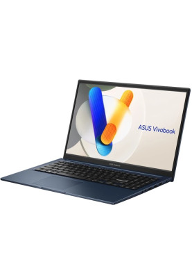 Ноутбук 15" Asus VivoBook 15 X1504ZA-BQ359 Blue 15.6" (1920x1080, IPS, 60Hz) , Intel Core i5-1235U (10x1.3-4.4GHz), 16GB DDR4, SSD 1TB, Intel UHD Graphics, WiFi 6E, Bluetooth 5.3, Web, 1xType-C/2xUSB 3.2/1xUSB2.0, HDMI, 42 Wh, DOS (90NB1021-M012
