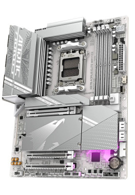 Материнська плата AM5 Gigabyte X870 AORUS ELITE WIFI7 ICE, X870, 4xDDR5, Int.Video (CPU), 4xSATA3, 4xM.2, 1xPCI-E 5.0 x16, 1xPCI-E 4.0 x16, 1xPCI-E 3.0 x16, ALC1220, Realtek 2.5GbE, WiFi 7, Bluetooth 5.4, HDMI/2xType-C, ATX