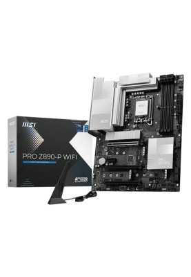 Материнська плата LGA1851, MSI PRO Z890-P WIFI, Z890, 4xDDR5, 1xPCI-E 5.0 x16, 2xPCI-E 4.0 x16, 1xPCI-E 4.0 x1, 4xSATA3, 4xM.2, ALC897, RTL8126, WiFi 7, Bluetooth 5.4, HDMI/DP/Type-C, ATX