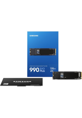 Твердотільний накопичувач SSD 4Tb, Samsung 990 Evo Plus, PCI-E 5.0 x2, M.2 2280, 3D TLC, 7250/6300 МБ/с (MZ-V9S4T0BW)