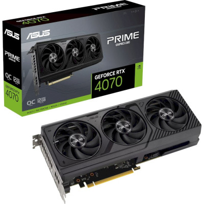 Відеокарта GeForce RTX 4070, Asus, PRIME OC, 12Gb GDDR6X, 192-bit, HDMI/3xDP, 2550/21000 MHz, 8-pin (PRIME-RTX4070-O12G)
