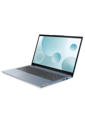 Ноутбук 15" Lenovo ideapad 3 15IAU7 (82RK018YRA) Blue 15.6" (1920x1080, IPS, 60Hz), Intel Core i5-1235U (10x1,3-4,4GHz), 16Gb DDR4, SSD 512Gb, Intel Iris Xe, Web, Wi-Fi 6, BT 5.2, 1xType-C/1xUSB3.2/1xUSB2.0, HDMI, 45Wh, noOS