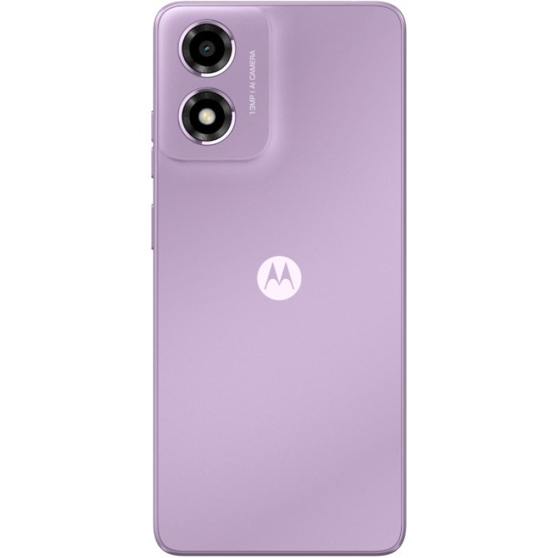 Смартфон Motorola E14, Pastel Purple, 6.56" (1612x720, 90 Гц, IPS), Unisoc Tiger T606 (8 ядер), Mali-G57 MP1, 2Gb, 64Gb, 13Mp + 5Mp, WiFi 6, Bluetooth 5.0, Type-C, 5000 mAh, Android 14 (PB3E0002UA)