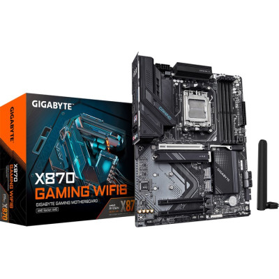 Материнська плата AM5 Gigabyte X870 GAMING WIFI6, X870, 4xDDR5, Int.Video (CPU), 4xSATA3, 3xM.2, 1xPCI-E 5.0 x16, 2xPCI-E 3.0 x16, Realtek 7.1, Realtek 2.5GbE, WiFi 6, Bluetooth 5.3, 7xUSB3.2/8xUSB2.0, HDMI/2xType-C, ATX
