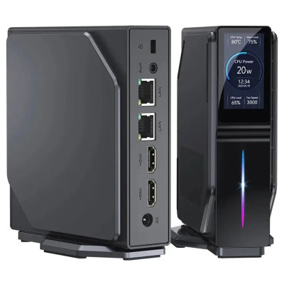 Неттоп Firebat S1, Black, N100 (4x3.4 GHz, 6 Вт), 16Gb DDR4 3200 MHz SO-DIMM, 512Gb SSD NVMe, 1xM.2 2280, UHD Graphics, WiFi 6, Bluetooth 4.2, 2xGLan, 2xUSB 3.0 / 2xUSB 2.0, 2xHDMI, РК екран, Windows 11 Pro