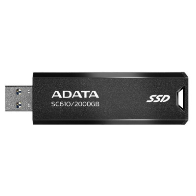 Зовнішній накопичувач SSD, 2Tb, ADATA SC610, Black, USB 3.2 (Gen 2), 550 / 500 Мб/с (SC610-2000G-CBK/RD)