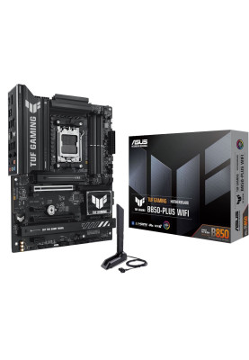 Материнська плата AM5 Asus TUF GAMING B850-PLUS WIFI, B850, 4xDDR5, Int.Video (CPU), 4xSATA3, 3xM.2, 1xPCI-E 5.0 x16, 1xPCI-E 4.0 x16, 2xPCI-E 4.0 x1, ALC1220P, Realtek 2.5Gb, WiFi 7, Bluetooth 5.4, 10xUSB 3.2 / 6xUSB 2.0, HDMI/DP, ATX