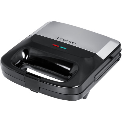 Мультимейкер Liberton LSM-5106, Black/Grey, 800W, 4в1 гриль, трикутні сендвічі 4шт, бельгійські вафлі 2шт, горішки 12шт, антипригарне покриття, індикатор живлення та готовності, автоматичний контроль температури