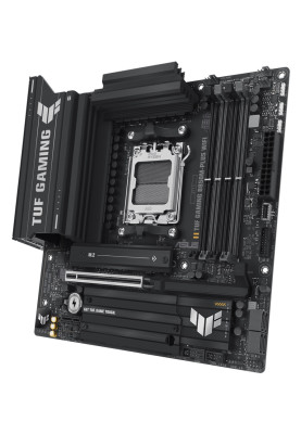 Материнська плата AM5 Asus TUF GAMING B850M-PLUS WIFI, B850, 4xDDR5, Int.Video (CPU), 4xSATA3, 3xM.2, 1xPCI-E 5.0 x16, 1xPCI-E 4.0 x1, ALC1220P, Realtek 2.5Gb, WiFi 6E, Bluetooth 5.3, 10xUSB 3.2 / 6xUSB 2.0, HDMI/DP, MicroATX