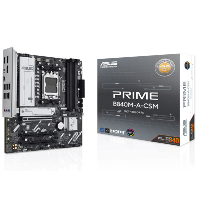 Материнська плата AM5 Asus PRIME B840M-A-CSM, B840, 4xDDR5, Int.Video (CPU), 4xSATA3, 3xM.2, 1xPCI-E 4.0 x16, 2xPCI-E 3.0 x16, Realtek 7.1, Realtek 2.5Gb, 5xUSB 3.2 / 6xUSB 2.0, HDMI/2xDP, MicroATX