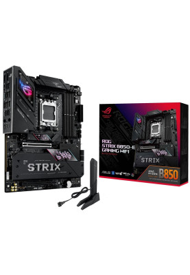 Материнська плата AM5 Asus ROG STRIX B850-E GAMING WIFI, B850, 4xDDR5, Int.Video (CPU), 4xSATA3, 5xM.2, 1xPCI-E 5.0 x16, 1xPCI-E 4.0 x16, ALC4080 + SV3H712, Realtek 5Gb, WiFi 7, Bluetooth 5.4, 10xUSB 3.2 / 8xUSB 2.0, HDMI/DP, ATX