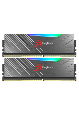 Пам'ять 16Gb x 2 (32Gb Kit) DDR5, 6400 MHz, KingBank Soarblade RGB, Black, 32-39-39-89, 1.4V, з радіатором (K5.01.FLM5FD9401)