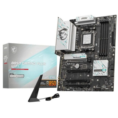 Материнська плата AM5 MSI B850 GAMING PLUS WIFI, B850, 4xDDR5, Int.Video (CPU), 4xSATA3, 3xM.2, 1xPCI-E 5.0x16, 1xPCI-E 4.0x16, 2xP8-9 8126VB 5Gb, WiFi 7, Bluetooth 5.4, 9xUSB 3.2/8xUSB 2.0, DP, ATX