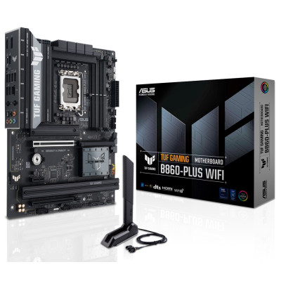 Материнська плата LGA1851, Asus TUF GAMING B860-PLUS WIFI, B860, 4xDDR5, 1xPCI-E 5.0 x16, 1xPCI-E 4.0 x16, 1xPCI-E 4.0 x1, 4xSATA3, 3xM.2, Realtek 7.1, Realtek 2.5Gb, WiFi 7, Bluetooth 5.4, HDMI/DP/Type-C, ATX