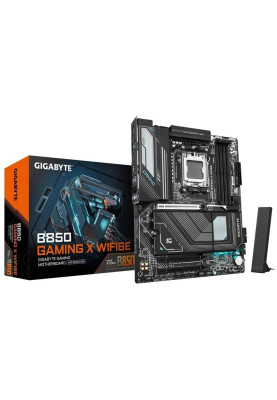 Материнська плата AM5 Gigabyte B850 GAMING X WIFI6E, B850, 4xDDR5, Int.Video (CPU), 4xSATA3, 3xM.2, 1xPCI-E 5.0 x16, 2xPCI-E 3.0 x16, Realtek 7.1, Realtek 2.5GbE, WiFi 6E, Bluetooth 5.3, 8xUSB 3.2 / 7xUSB 2.0, HDMI/DP, ATX