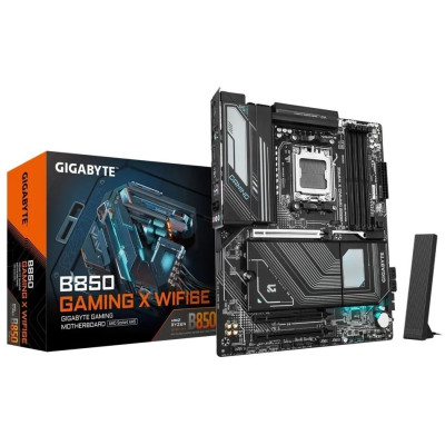 Материнська плата AM5 Gigabyte B850 GAMING X WIFI6E, B850, 4xDDR5, Int.Video (CPU), 4xSATA3, 3xM.2, 1xPCI-E 5.0 x16, 2xPCI-E 3.0 x16, Realtek 7.1, Realtek 2.5GbE, WiFi 6E, Bluetooth 5.3, 8xUSB 3.2 / 7xUSB 2.0, HDMI/DP, ATX