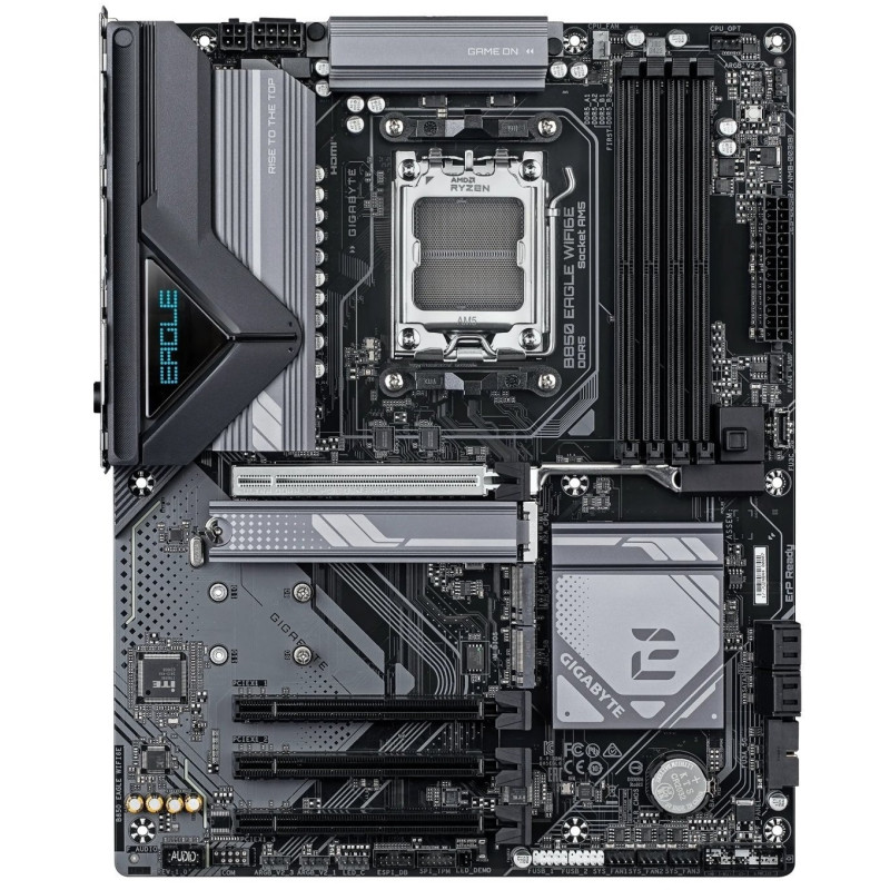 Материнська плата AM5 Gigabyte B850 EAGLE WIFI6E, B850, 4xDDR5, Int.Video (CPU), 4xSATA3, 3xM.2, 1xPCI-E 5.0 x16, 3xPCI-E 3.0 x16, Realtek 7.1, Realtek GbE, WiFi 6E, Bluetooth 5.3, 8xUSB 3.2 / 8xUSB 2.0, HDMI/DP, ATX