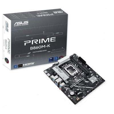 Материнська плата LGA1851, Asus PRIME B860M-K, B860, 2xDDR5, 1xPCI-E 4.0 x16, 2xPCI-E 4.0 x1, 4xSATA3, 2xM.2, Realtek 7.1, Realtek 2.5Gb, HDMI/DP, MicroATX
