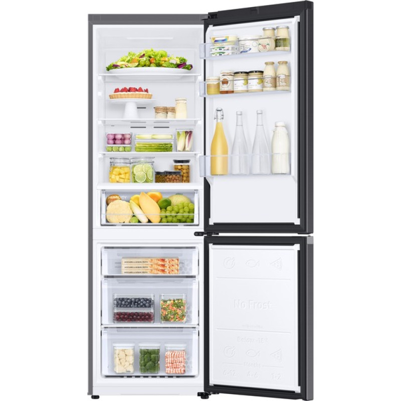 Холодильник Samsung RB34C670EB1/UA, Black, двокамерний, нижня мор. камера, No Frost, зовн. дисплей, загальний об'єм 355L, корисний об'єм 228L/112L, WiFi, A+, 185.3x59.5x65.8см