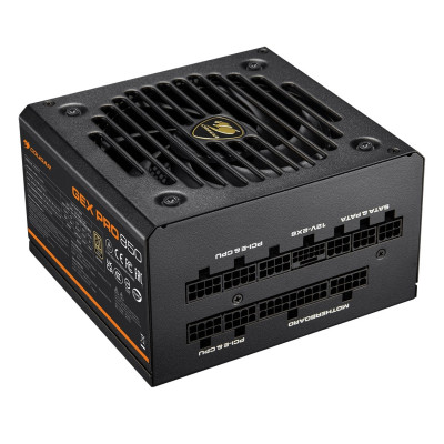 Блок живлення 850 Вт, Cougar GEX PRO 850, Black, модульний, 80+ Gold, 135 мм HDB, 8xSATA / 3xMolex / 1x16-pin / 3x6+2-pin / 20+4-pin / 2x4+4-pin, захист UVP/OVP/SCP/OPP/OCP/OTP