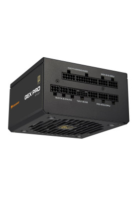 Блок живлення 850 Вт, Cougar GEX PRO 850, Black, модульний, 80+ Gold, 135 мм HDB, 8xSATA / 3xMolex / 1x16-pin / 3x6+2-pin / 20+4-pin / 2x4+4-pin, захист UVP/OVP/SCP/OPP/OCP/OTP