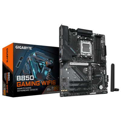 Материнська плата AM5 Gigabyte B850 GAMING WIFI6, B850, 4xDDR5, Int.Video (CPU), 4xSATA3, 3xM.2, 1xPCI-E 5.0 x16, 3xPCI-E 3.0 x16, Realtek 7.1, Realtek GbE, WiFi 6, Bluetooth 5.3, 8xUSB 3.2 / 8xUSB 2.0, HDMI/DP, ATX