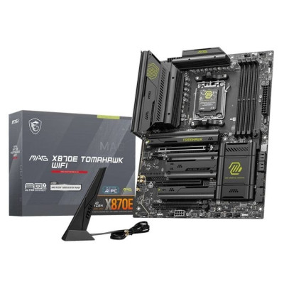 Материнська плата AM5 MSI MAG X870E TOMAHAWK WIFI, X870E, 4xDDR5, Int.Video (CPU), 4xSATA3, 4xM.2, 1xPCI-E 5.0 x16, 1xPCI-E 4.0 x16, 1xPCI-E 3.0 x16, ALC4080, 8126VB, WiFi 7, Bluetooth 5.4, 13xUSB 3.2 / 8xUSB 2.0, HDMI/2xType-C, ATX