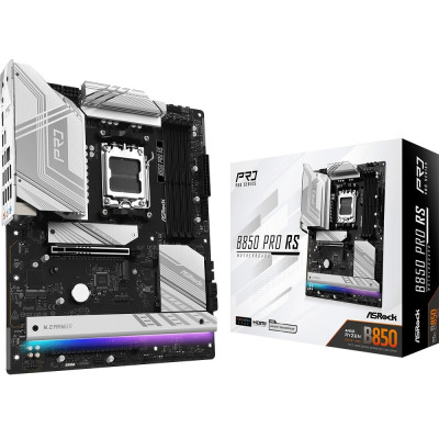 Материнська плата AM5 ASRock B850M Pro RS, B850, 4xDDR5, Int.Video (CPU), 4xSATA3, 3xM.2, 1xPCI-E 5.0 x16, 1xPCI-E 4.0 x4, 1xM.2 (Key E), ALC897, RTL8125BG, 9xUSB 3.2 / 8xUSB 2.0, HDMI/DP, MicroATX