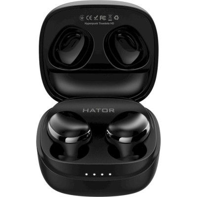 Навушники Hator Hyperpunk Truedots HD, Black, Bluetooth 5.3, вбудований мікрофон, радіус дії до 10 м, час роботи до 4 год
