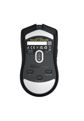 Миша бездротова Hator Pulsar 3, Black, Bluetooth / 2.4 GHz / USB, кабель 1.8 м, оптична (сенсор PixArt PMW 3311), 12000 dpi, RGB підсвічування, перемикачі HATOR Optical 100M, акумулятор 600 mAh (HTM630)
