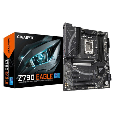 Материнська плата LGA1700, Gigabyte Z790 EAGLE, Z790, 4xDDR5, Int.Video(CPU), 4xSATA3, 3xM.2, 1xPCI-E 5.0 x16, 1xPCI-E 4.0 x16, 1xPCI-E 3.0 x16, 2xPCI-E 3.0 x1, Realtek 7.1, Realtek 2.5GbE, 9xUSB 3.2 / 6xUSB 2.0, HDMI/DP, ATX