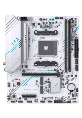 Мат.плата AM4 (B550) Maxsun B550M GAMING WIFI ICE, B550, 2xDDR4, Int.Video(CPU), 2xSATA3, 2xM.2, PCI-E 16x 4.0, PCI-E 4x 3.0, ALC897, RTL8111H, WIFI5ac+BT4.2, 2xUSB3.2/4xUSB2.0, VGA/HDMI, ARGB sync, Micro ATX (MS-B550M GAMING WIFI ICE)