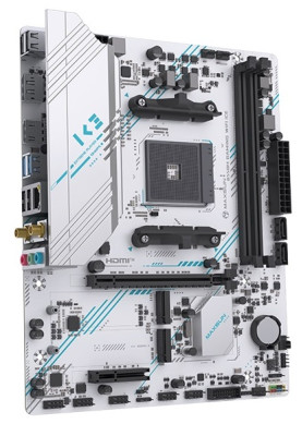 Мат.плата AM4 (B550) Maxsun B550M GAMING WIFI ICE, B550, 2xDDR4, Int.Video(CPU), 2xSATA3, 2xM.2, PCI-E 16x 4.0, PCI-E 4x 3.0, ALC897, RTL8111H, WIFI5ac+BT4.2, 2xUSB3.2/4xUSB2.0, VGA/HDMI, ARGB sync, Micro ATX (MS-B550M GAMING WIFI ICE)