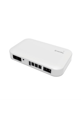 Джерело безперебійного живлення для роутера ColorWay Mini DC UPS, White, 8800 mAh (21Wh), 1xDC (12V/1.4A), 1xDC (9V/1.8A), 1xDC (5V/1.8A), 1xUSB (5V/1.8A), PoE (15V/1.3A / 24V/0.9A), індикатор заряду (CW-PB088LI3WT)