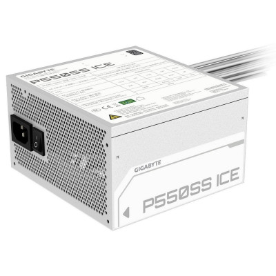 Блок живлення 550 Вт, Gigabyte P550SS, White, 80+ Silver, Active PFC, 12 см, 2xMolex/5xSATA/2x6+2-pin/1x20+4-pin/1x4+4-pin, захист OVP/OPP/SCP/UVP/OCP/OTP