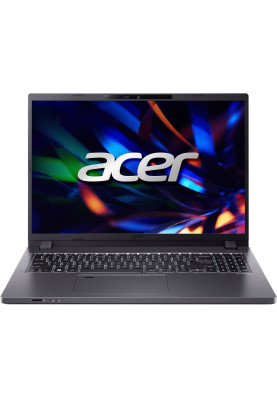 Ноутбук 16" Acer TravelMate P2 TMP216-51-TCO, Grey 16" (1920x1200, IPS, 60Hz), Intel Core i5-1335U (10x1.3-4.6GHz), 16Gb DDR4, 512Gb NVMe, Intel Iris Xe, LAN, WiFi 6E, Bluetooth 5.3, Web, 1xType-C/2xUSB 3.0, HDMI, 53 Wh, DOS (NX.B1BEU.005)