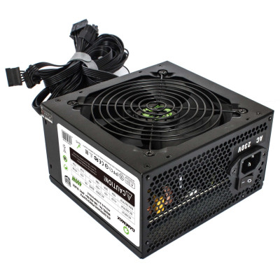 Блок живлення 400 Вт, GameMax GM-400, Black, 80+ Basic, Active PFC, 12 см, 2xMolex / 3xSATA / 1x6-pin / 1x4+4-pin / 1x20+4-pin, захист OVP/UVP/OLP/OPP/SCP