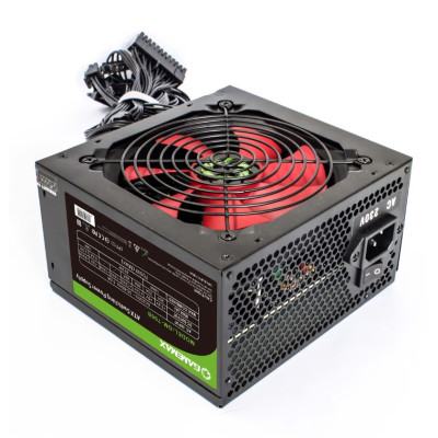 Блок живлення 700 Вт, GameMax GM-700B, Black, Active PFC, 12 см, 2xMolex / 3xSATA / 1x6+2-pin / 1x4+4-pin / 1x20+4-pin, захист OVP/UVP/OLP/OPP/SCP