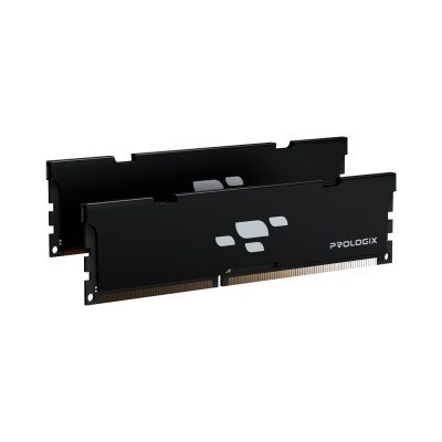 Пам'ять 16Gb x 2 (32Gb Kit) DDR5, 5600 MHz, Prologix, Black, 46-45-45, 1.1V, з радіатором (PRO32GB5600B5K)