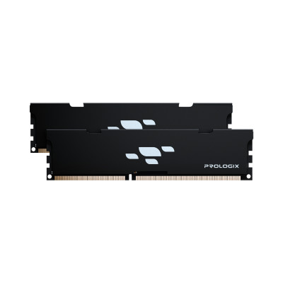 Пам'ять 8Gb x 2 (16Gb Kit) DDR4, 3200 MHz, Prologix, Black, 16-20-20, 1.35V, з радіатором (PRO16GB3200B4K)