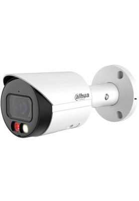 IP камера Dahua DH-IPC-HFW2249S-S-IL (2.8 мм), White, 2Мп, 1/2.8" CMOS, 1920х1080, RJ45, Micro SD, ІЧ + LED підсвічування до 30 м, через web-браузер, смартфон iOS/Android/Windows, PoE