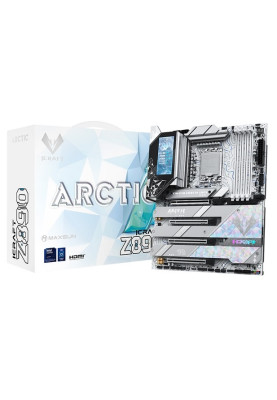 Материнська плата LGA1851, Maxsun iCraft Z890 ARCTIC, Z890, 4xDDR5, Int.Video(CPU), 4xSATA3, 1xPCI-E 16x 5.0, 1x PCI-E 8x 5.0, 2xPCI-E 4x 4.0, 4xM.2, RTL8126, 9xUSB3.2, 2*Type-C, DP/HDMI, WIFI7+BT5.4, 16 Phase, Debug, ARGB, ATX