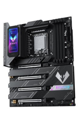 Материнська плата LGA1851, Maxsun iCraft Z890 PACIFIC, Z890, 4xDDR5, Int.Video(CPU), 4xSATA3, 1xPCI-E 16x 5.0, 1x PCI-E 8x 5.0, 2xPCI-E 4x 4.0, 4xM.2, RTL8126, 9xUSB3.2, 2*Type-C, DP/HDMI, WIFI7+BT5.4, 16 Phase, Debug, ARGB, ATX