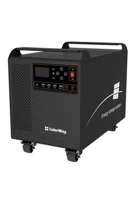 Зарядна станція ColorWay, Black, 3000 Вт / 3200 Вт/год, 1xType-C (5V/2.1A), 4xUSB (5V/2.1A), 2xDC, 3x220V, LiFePo4 (CW-PR-3K3W-01)