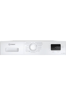 Пральна машина Indesit IM 600 MY TIME UA, White, 6 кг, фронтальна, 15 програм, дисплей, 1000 об/хв, дисплей, пара, інвертор, клас енергоспоживання A+++, 84.5x60x44.6 см