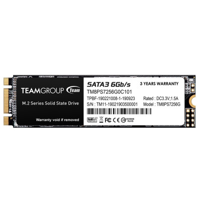 Твердотільний накопичувач SSD 256Gb, Team MS30, SATA3, M.2 2280, TLC, 500/400 МБ/с (TM8PS7256G0C101)