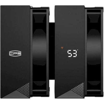 Кулер для процесора PcCooler RT620 Digital, Black, алюміній/мідь, 2x120 мм, для Intel 1851/1700/1200/115x, AMD AM5/AM4, висота 157 мм, до 265 Вт, цифровий LED дисплей (RT620-BKNWYL-GL)