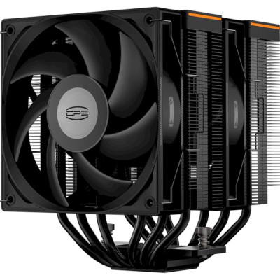 Кулер для процесора PcCooler RT620 Digital, Black, алюміній/мідь, 2x120 мм, для Intel 1851/1700/1200/115x, AMD AM5/AM4, висота 157 мм, до 265 Вт, цифровий LED дисплей (RT620-BKNWYL-GL)